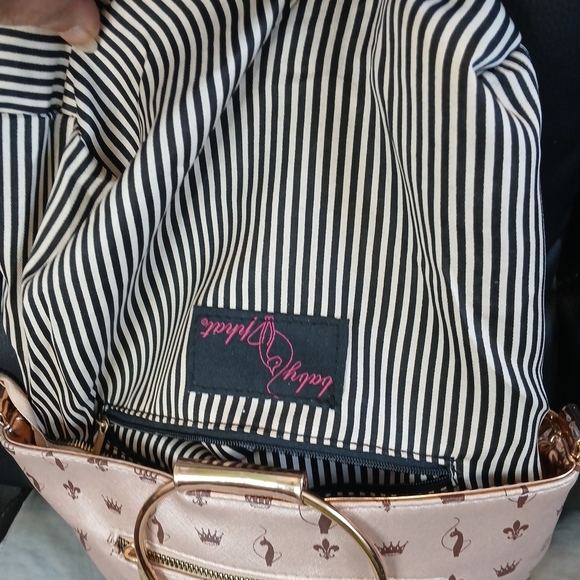 Vintage Y2K Baby Phat Rose Gold and Brown Handbag With Detachable Long Strap - Picture 8 of 9